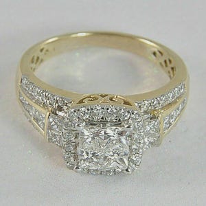 2.98Ct VVS1 Princess Cut Lab Created Diamond Anniversary Gift For Her 14K Yellow Gold Finish Ring