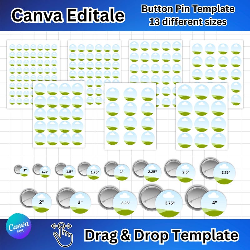 3.5 Inch Button Template Custom Buttons - Etsy