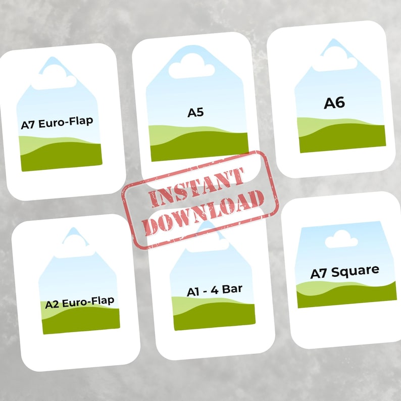 5x7 Envelope Liner Template, A7 Envelope Liner Template, Drag and Drop