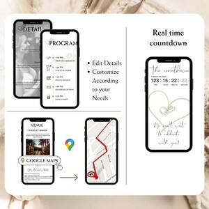 Animated Wedding Invitation Website Template, Digital RSVP Tracking with Countdown Timer and Music, Custom Mobile Invite, Instant Access image 5