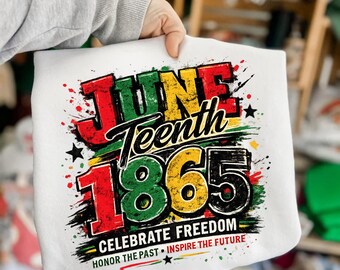 Juneteenth 1865 png, vrijheid vieren png, zwarte geschiedenis sublimatieontwerp, Afrikaans-Amerikaans Pride-shirt png, vrijheidsdag retro png