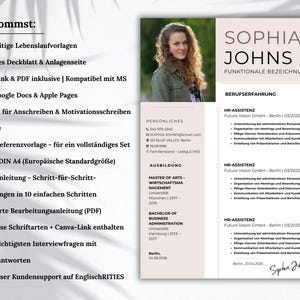 Bewerbungsvorlage, Lebenslauf Vorlage Word, Pages, Canva Moderner Lebenslauf, Anschreiben, Anlagen, Deckblatt, Motivationsschreiben immagine 2
