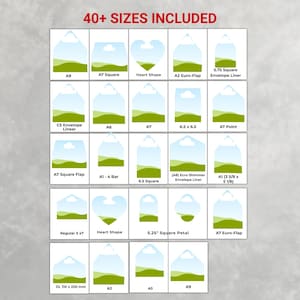 5x7 Envelope Liner template, A7 Envelope Liner Template, Drag and Drop Envelope Liner Canva Template, Square Flap Template, Editable