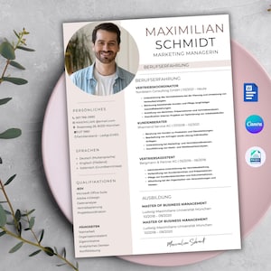 Bewerbungsvorlage Lebenslauf Word - Mac Pages - Canva – Moderner Lebenslauf mit Anschreiben & Deckblatt | freundliche Bewerbungsvorlage 2026