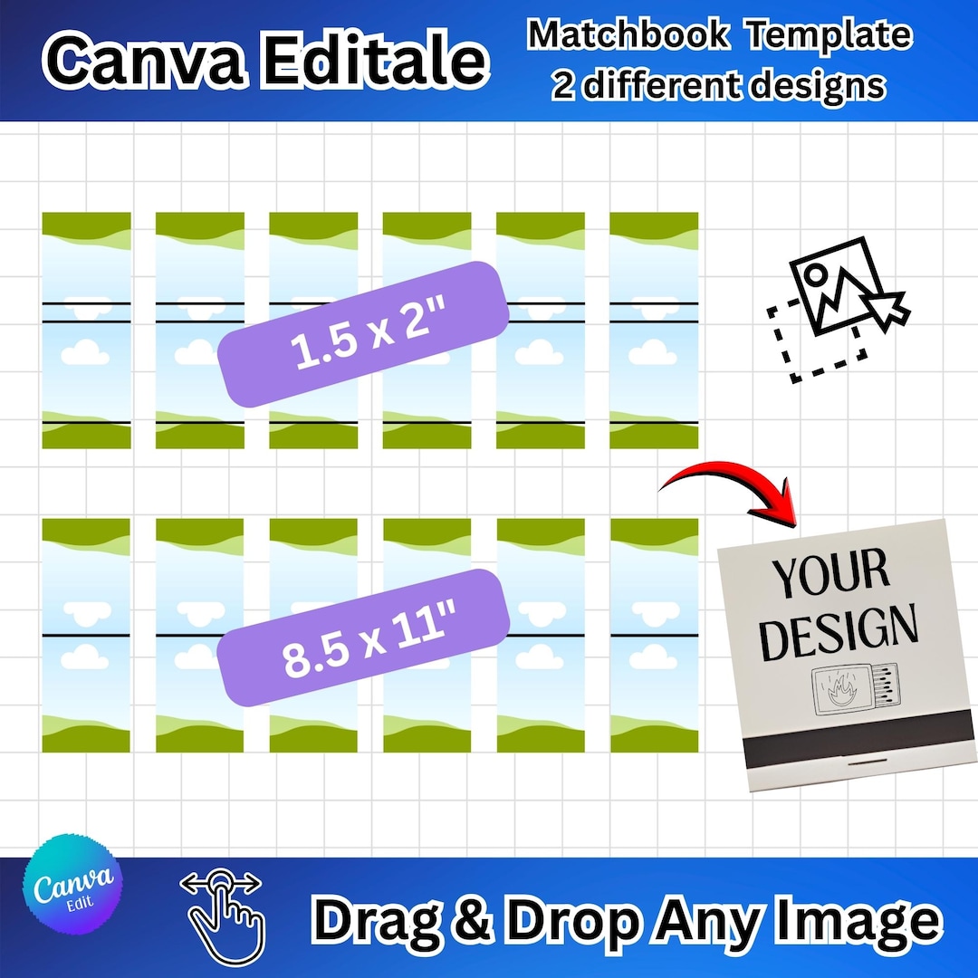 Match Box Frame Matchbox Label Canva Templates, Editable Match Box Canva Frames, DIY ...
