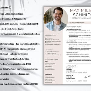 Bewerbungsvorlage Lebenslauf Word - Mac Pages - Canva – Moderner Lebenslauf mit Anschreiben & Deckblatt | freundliche Bewerbungsvorlage 2026 image 2