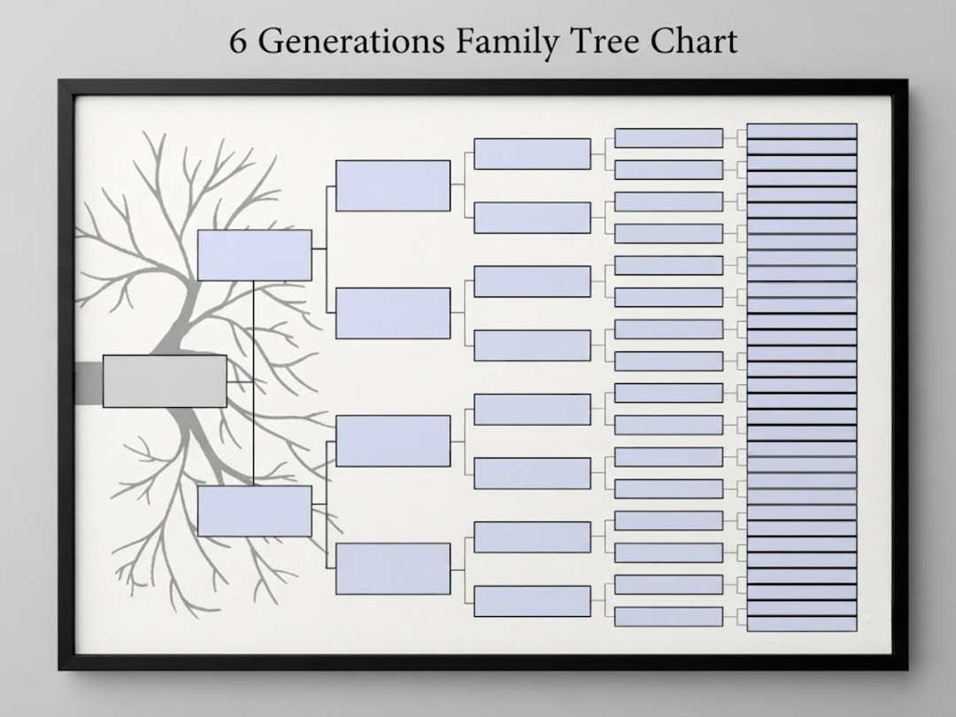 6 Generations Family Tree Chart Genealogy Pedigree Template Printable 6-generations-family-tree-chart-genealogy-pedigree-template-printable