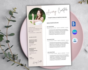 Bewerbungsvorlage, Lebenslauf Vorlage Word , Pages , Canva Moderner Lebenslauf, Anschreiben, Anlagen, Deckblatt, Motivationsschreiben
