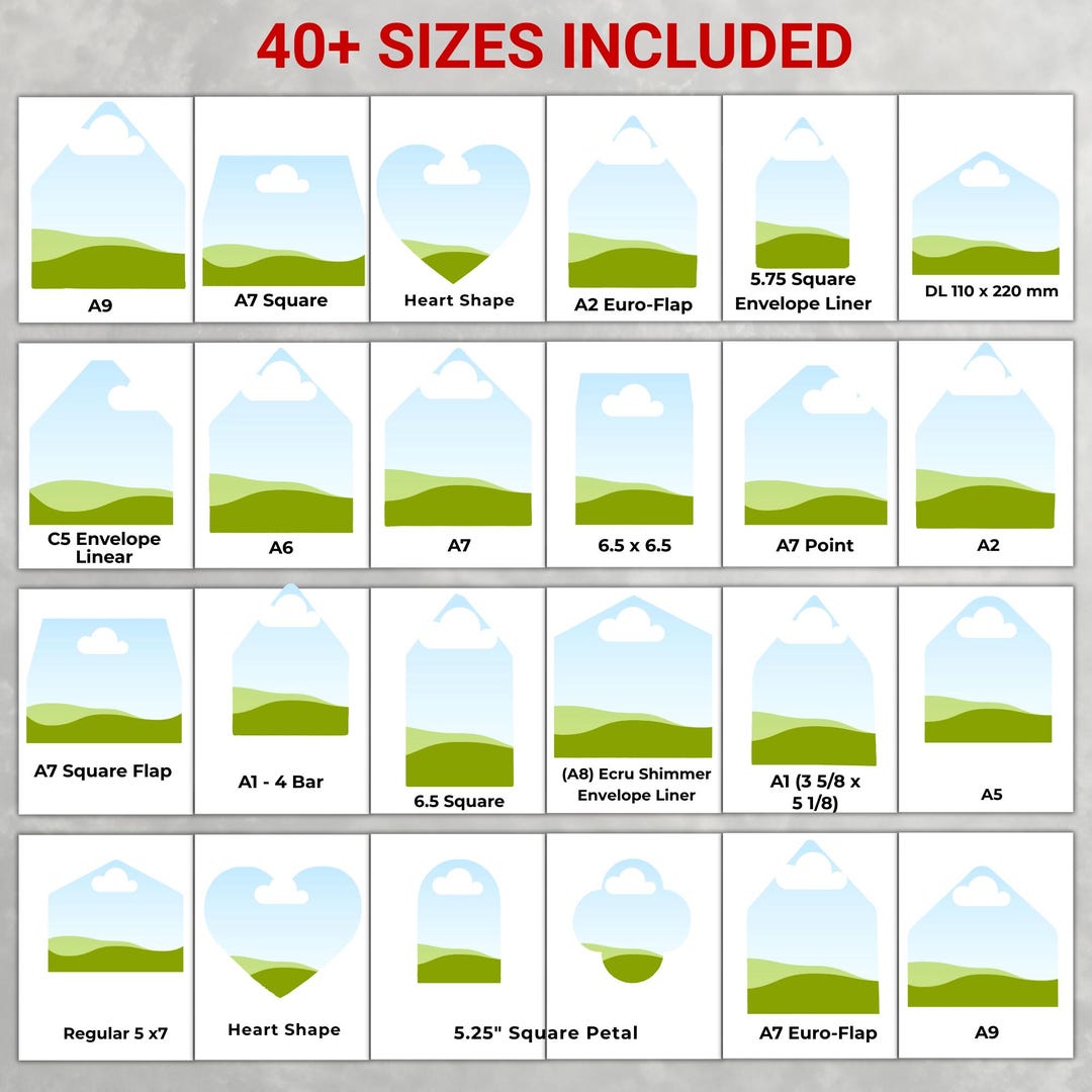 5x7 Envelope Liner Template, A7 Envelope Liner Template, Drag and Drop