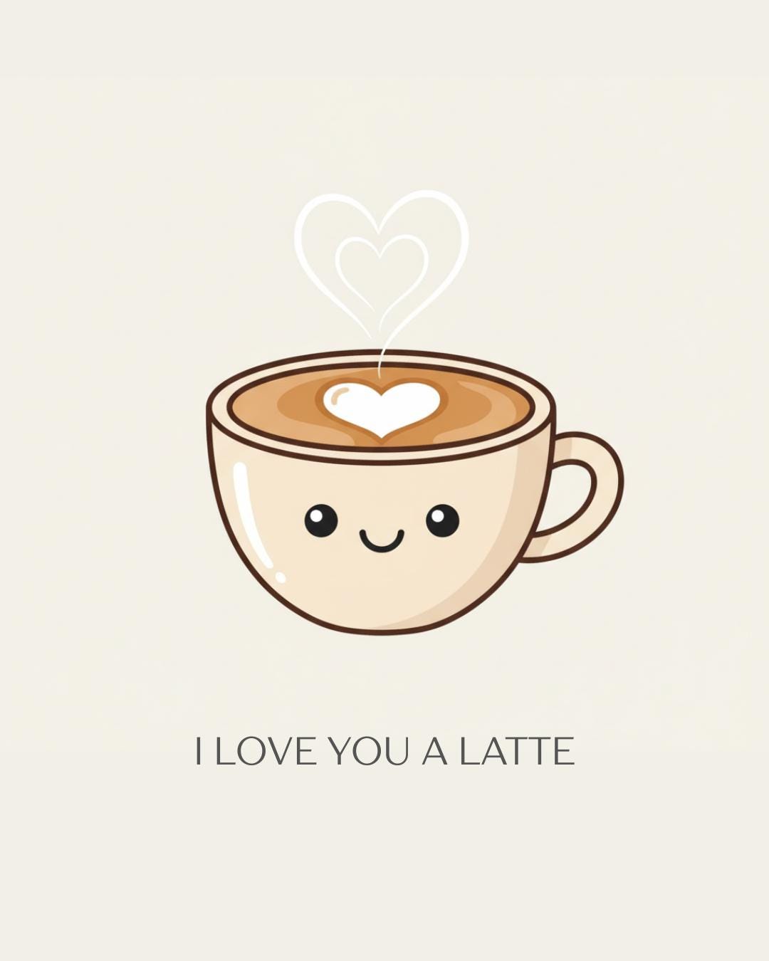 Cute Coffee Valentine Card Printable & Digital| I Love You A Latte ...
