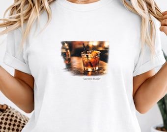 Last One I Swear Shirt, lustiges Trink T-Shirt, Whisky Cocktail T-Shirt, Bar Humor Shirt, Retro Nachtleben Grafik T-Shirt, Ästhetischer Alkohol Shirt