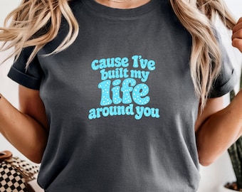 Romantisches Zitat Shirt, süßes Liebes-Grafik-T-Shirt, Retro Bubble Letter Shirt, Beziehungsgeschenk Shirt