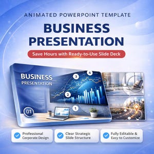 Business Presentation PowerPoint Template – Strategy & Project PowerPoint Slides – Professional and University PPTX