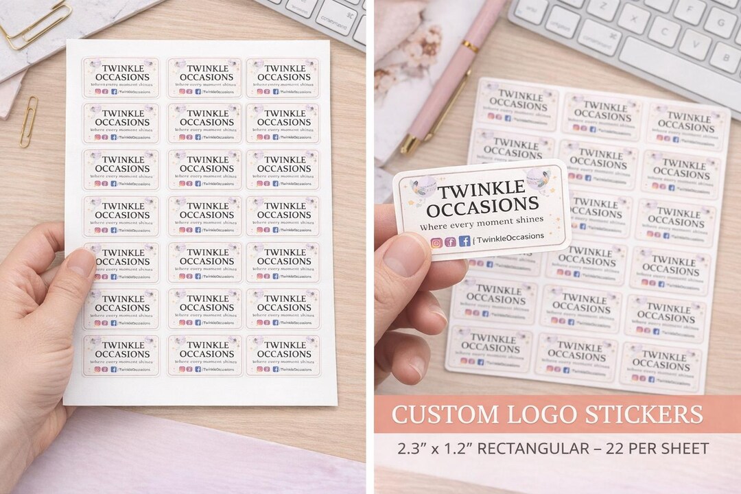 Custom Logo Stickers – Rectangle Rounded Corners – Multiple Sizes ...