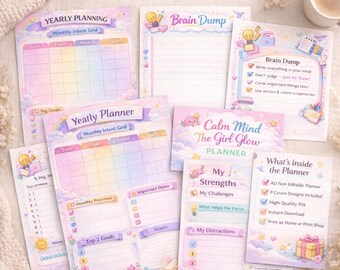 Calm Mind Digital Planner for Goodnotes, Life Organizer, Daily Weekly Monthly, 39 Templates & 2 Covers, Instant Download, Non-Editable