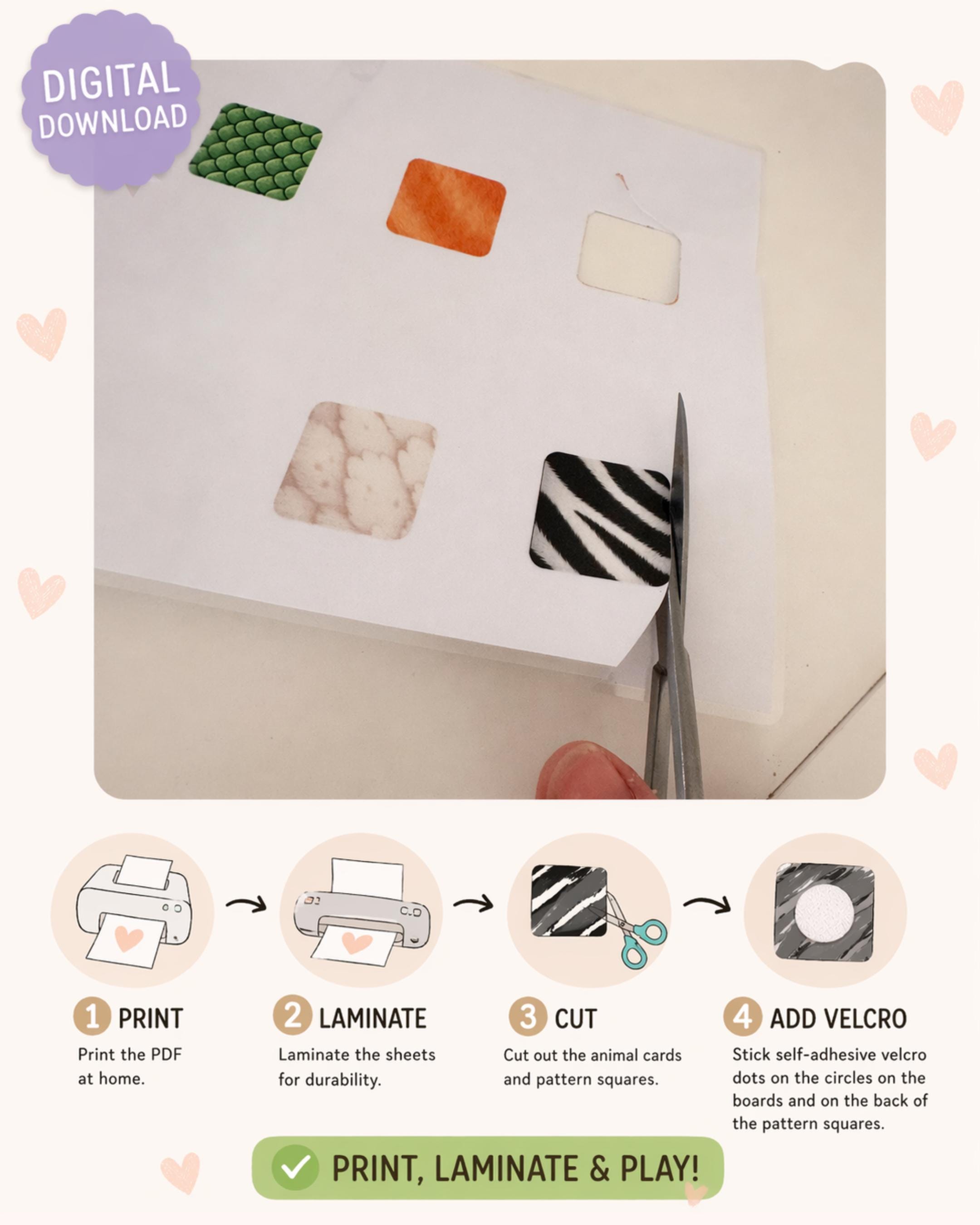 Animal Matching Game Printable | Toddler Montessori Busy Book Activity ...