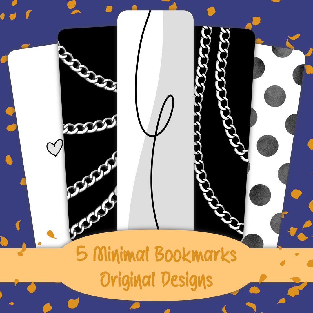 Mini Label Bookmark 5 Minimal Printable Bookmarks Collection | Minimalist Original Designs ...