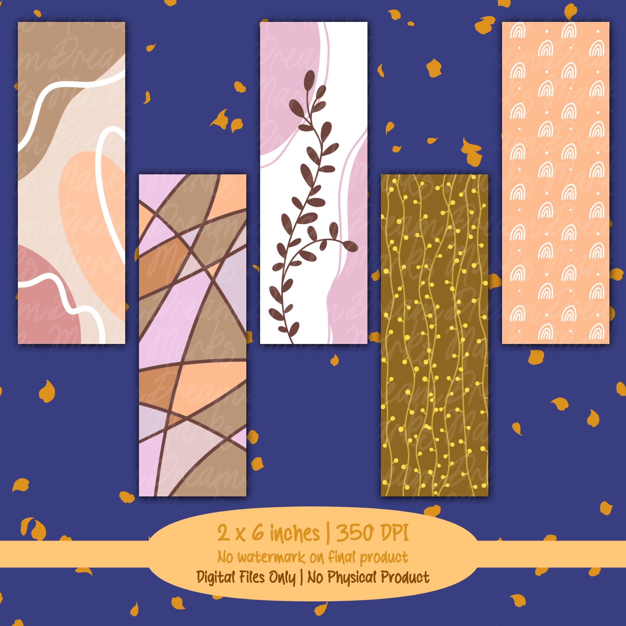 5 Boho Printable Bookmarks Collection | Minimalist Original Designs ...