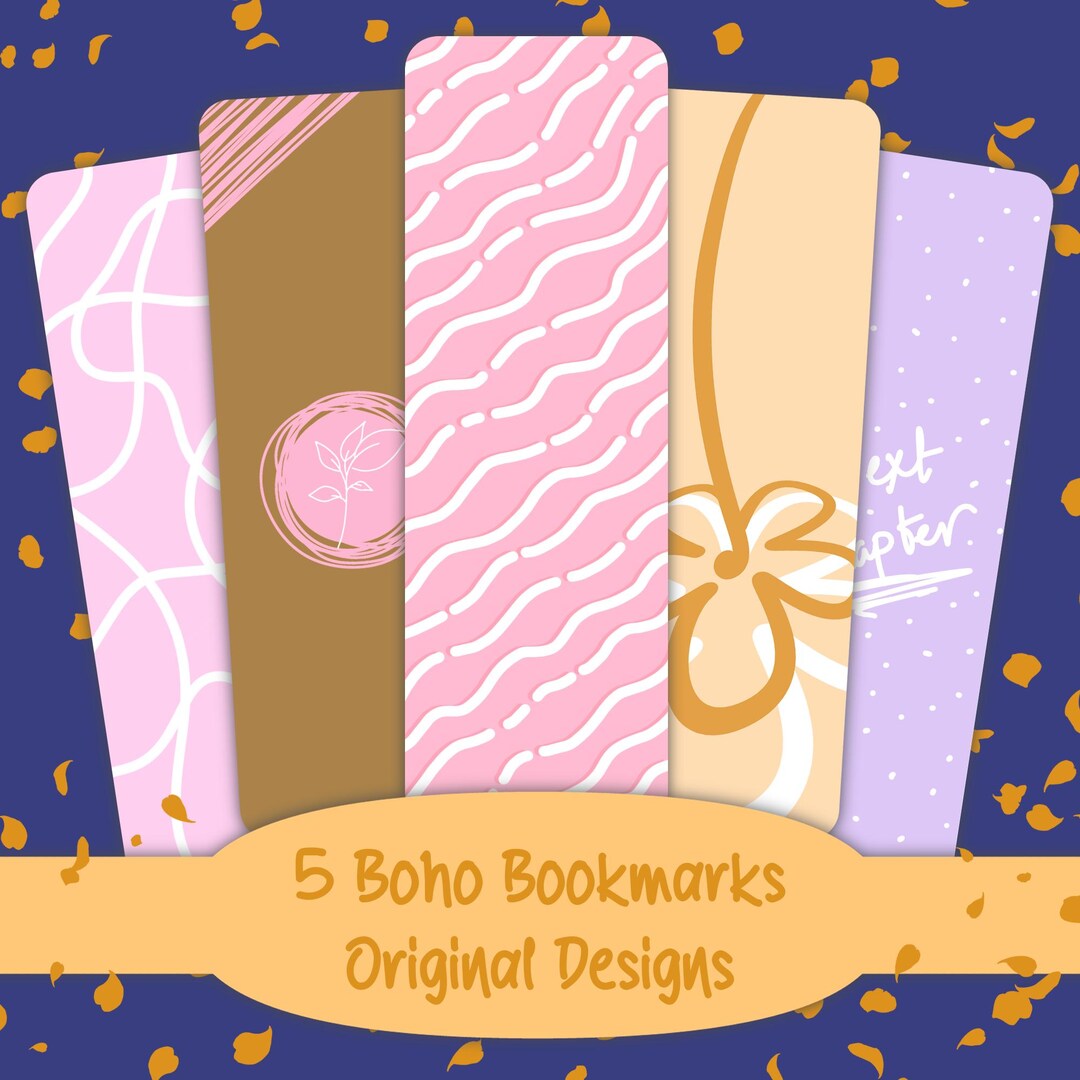 5 Boho Printable Bookmarks Collection | Minimalistic Original Designs ...