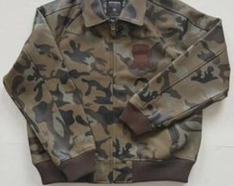 Avirex Men’s Real Leather Bomber Jacket- Authentic Pilot Flight Coat