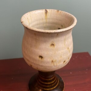 Fangfoss Pottery Goblet | Hand Thrown Stoneware Chalice | Vintage British Studio Pottery | Rustic Ceramic Cup