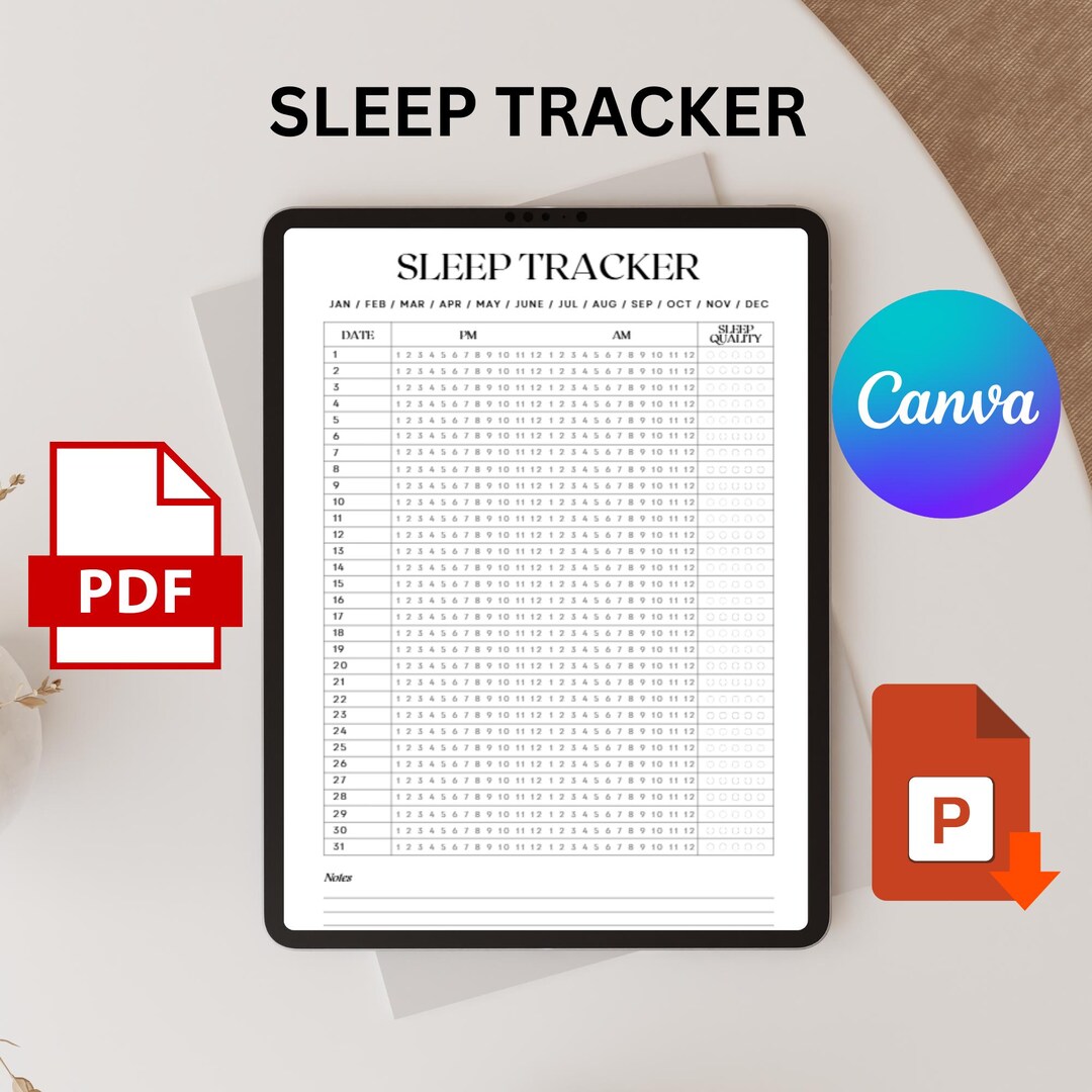 Minimalist Sleep Log Tracker Printable | Monthly Sleep Journal (PDF ...