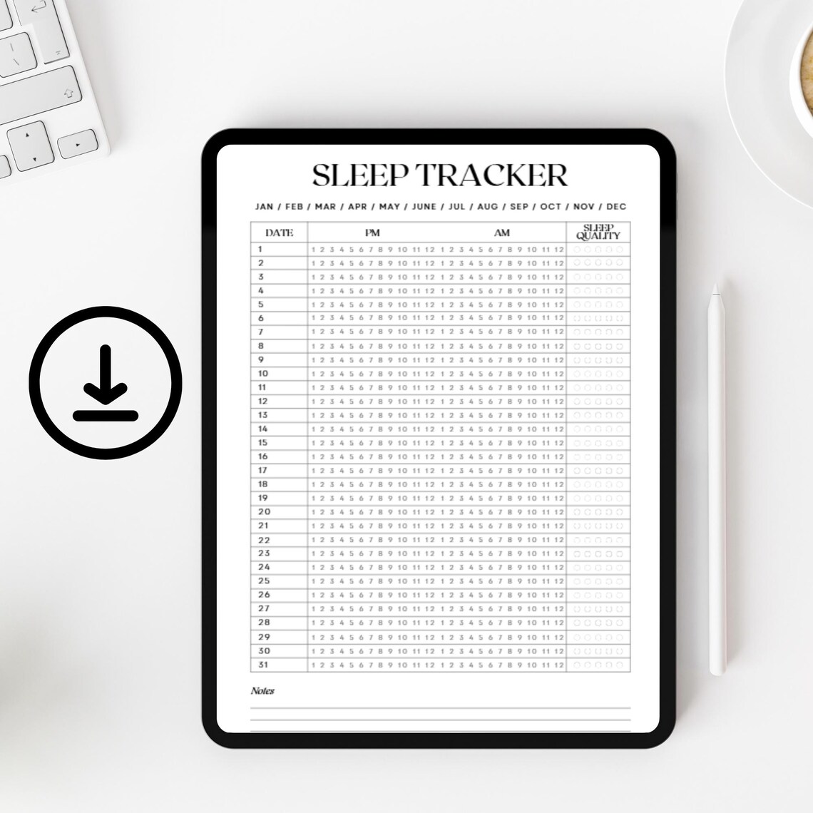 Minimalist Sleep Log Tracker Printable | Monthly Sleep Journal (PDF Download) - Etsy Canada