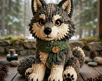 Amigurumi Wolf Crochet Pattern PDF, Beginner Friendly Tutorial, Easy DIY Plush Toy, Instant Download