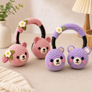 Headphone Crochet Pattern PDF, Kawaii Bear Headphone Covers, Amigurumi Ear Pad Cozy, Beginner Friendly, Instant Download
