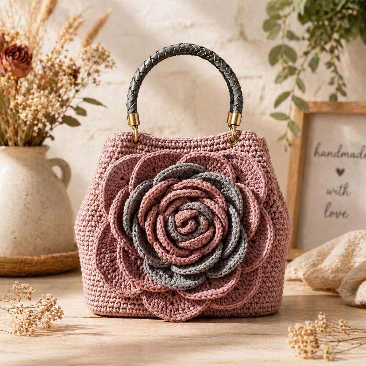 30 3D Crochet Patterns for Texture, Shape, and Standout Handmade Projects 4 3D Blooming Rose Crochet Bag