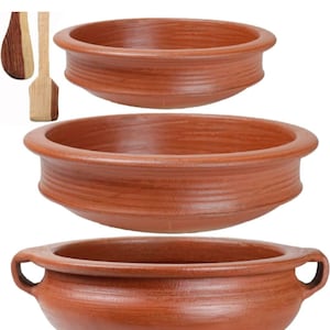 Clay Handi/Pot for Uncoated Cooking and Serving Combo 1, 1 & 2 Liter |  1, 2 , 3 Liter, 1-3-3Liter these products are available in 5,6,7L