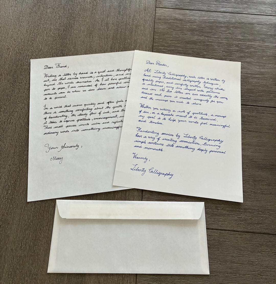 Cursive Handwritten Letter, Handwriting Service - Etsy