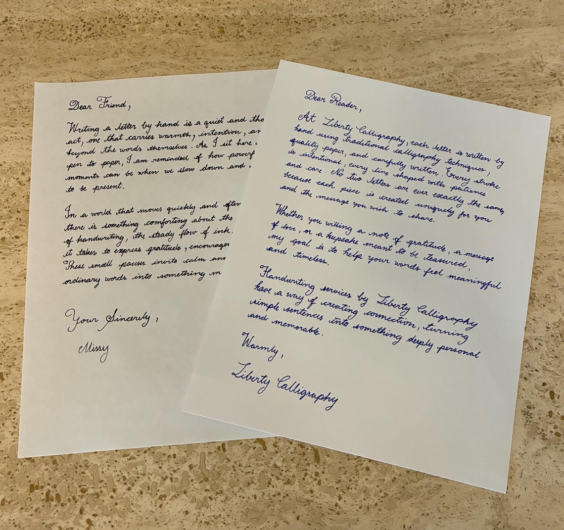 Cursive Services Cursive Handwritten Letter, Handwriting Service - Etsy