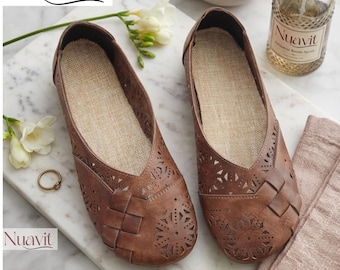 Zapatos planos transpirables hechos a mano sin cordones / Zapatos suaves, ligeros y cómodos para el día a día