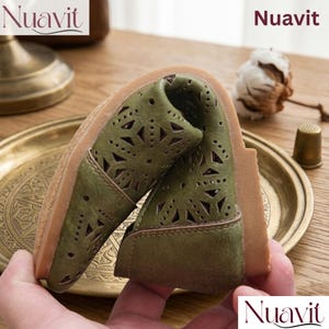 Leather Slip On Flats for Women, Breathable Cowhide Walking Shoes, Handmade Breathable Slip-On Flats Soft Lightweight Everyday Comfort Shoes image 4
