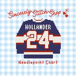 Needlepoint Chart Heated Rivalry Inspired Hollander Jersey