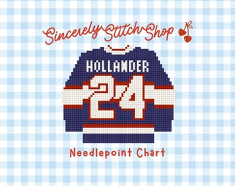 Needlepoint Chart Heated Rivalry Inspired Hollander Jersey