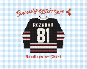 Needlepoint Chart Heated Rivalry Inspired Rozanov Jersey