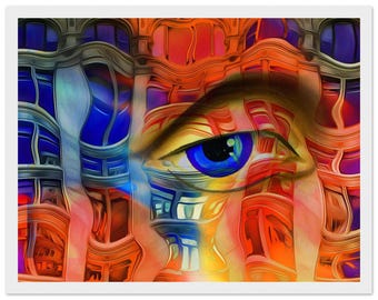 Abstract art wall hanging for home decor, Framed Print, 11x14″