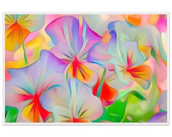 Wall art, home decor, art, flowers, colorful Framed Print, 8x12", 24x36"