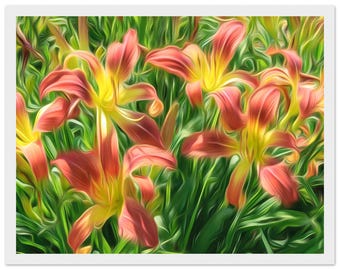 Framed Print, art, home decor, wall art, flowers, 11x14″