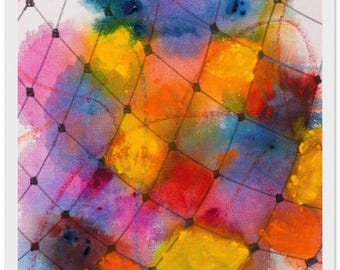 Abstract art, wall hanging, home decor,  framed print, 12x12", 16x16"