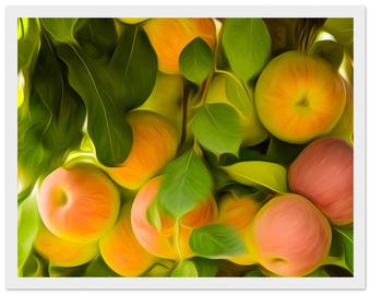 Framed Print, art, home decor, wall art, apples, harvest, fall, autumn, 11x14″