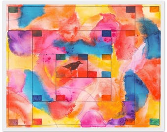 Framed Print, abstract, original painting, wall hanging for home decor, 1 6x20″
