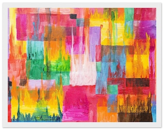 Colorful, wall hanging, home decor, abstract art,Framed Print, 11x14″