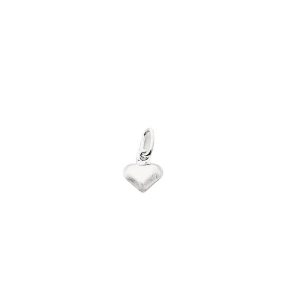 Sterling Silver PUFFED HEART 3D Charm - Tiny Heart Charm