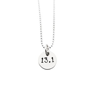 Distance Sterling Silver Necklace - Choose 5k, 10k, 13.1, 26.2, RUN or XC - 16, 18 or 20 inch Sterling Silver Ball Chain - Run Your Distance