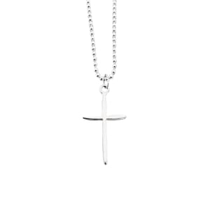 CROSS Sterling Silver Necklace -Sterling Silver Ball Chain or Sterling Silver Cable Chain - Delicate Small Cross Necklace - Faith Gift