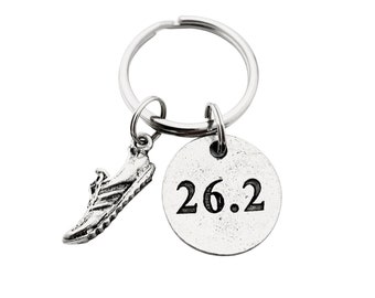 Run Distance Round Pendant Key Chain / Bag Tag - Choose Round Runner Girl, 5k, 10k, 13.1, 26.2, RUN, TRACK or XC