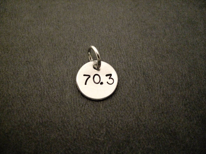 Sterling Silver TRI Choose either Tri 70.3 or 140.6 1 Add On Triathlon Charm ONE 70.3 or 140.6 Hand Stamped Charm